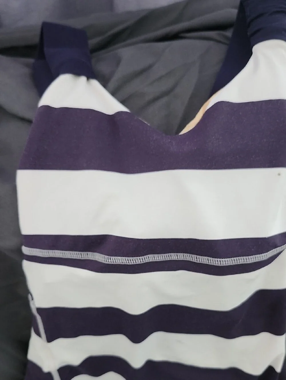 lululemon athletica Navy and White Striped Tank Top - Picture 2 of 6